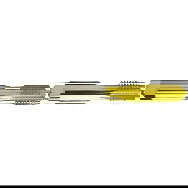 Straight Flute Tap: #10-32, UNF, 4 Flute, Taper, 2B, High-Speed Steel, Titanium Nitride Finish